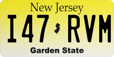 NJ license plate I47RVM