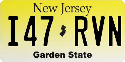 NJ license plate I47RVN