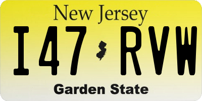 NJ license plate I47RVW