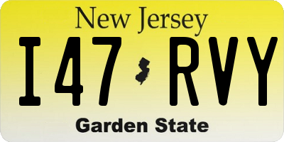 NJ license plate I47RVY