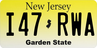 NJ license plate I47RWA