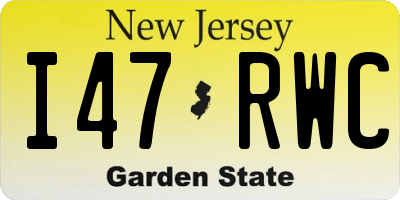NJ license plate I47RWC