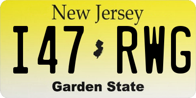 NJ license plate I47RWG
