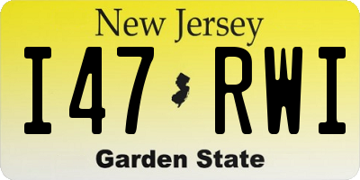 NJ license plate I47RWI
