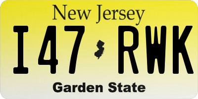 NJ license plate I47RWK