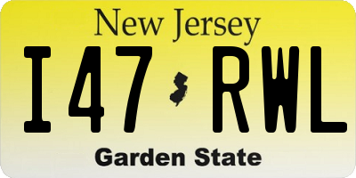 NJ license plate I47RWL