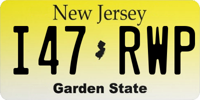 NJ license plate I47RWP