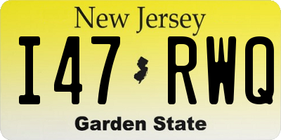 NJ license plate I47RWQ
