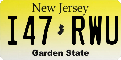 NJ license plate I47RWU