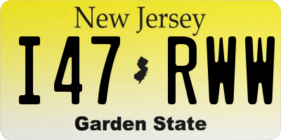 NJ license plate I47RWW