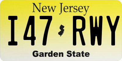 NJ license plate I47RWY
