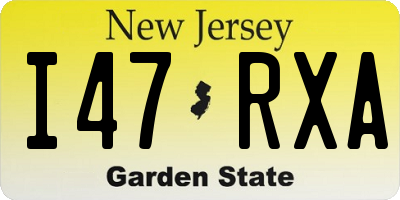 NJ license plate I47RXA
