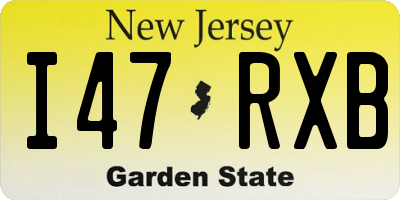 NJ license plate I47RXB
