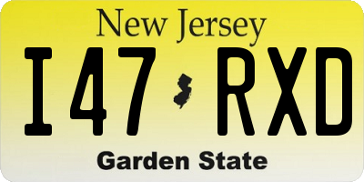 NJ license plate I47RXD