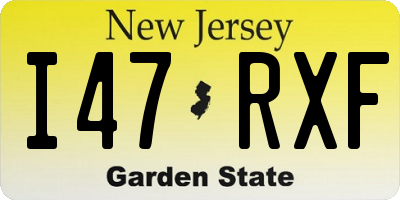 NJ license plate I47RXF