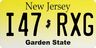 NJ license plate I47RXG