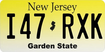 NJ license plate I47RXK