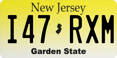 NJ license plate I47RXM