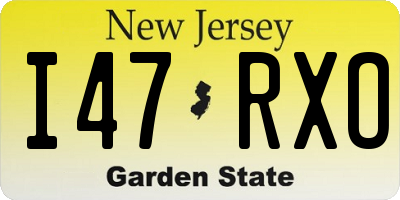 NJ license plate I47RXO