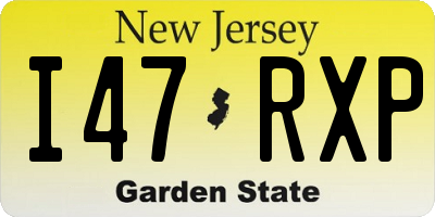 NJ license plate I47RXP