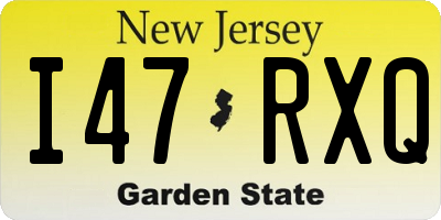 NJ license plate I47RXQ