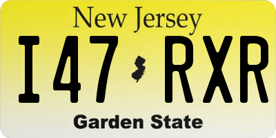 NJ license plate I47RXR