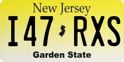 NJ license plate I47RXS
