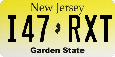 NJ license plate I47RXT