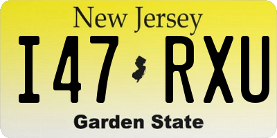 NJ license plate I47RXU