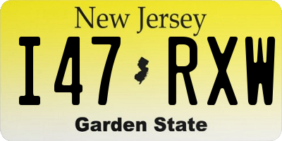 NJ license plate I47RXW