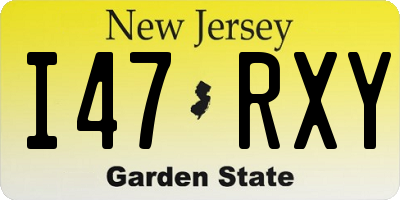 NJ license plate I47RXY
