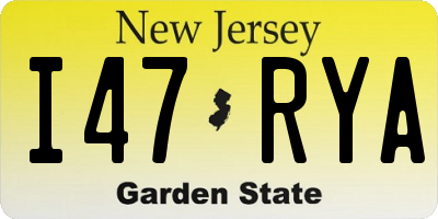 NJ license plate I47RYA