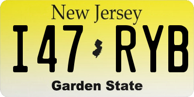NJ license plate I47RYB