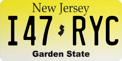 NJ license plate I47RYC