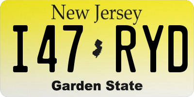 NJ license plate I47RYD