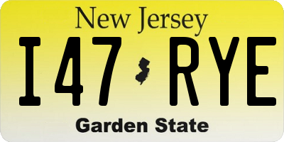 NJ license plate I47RYE