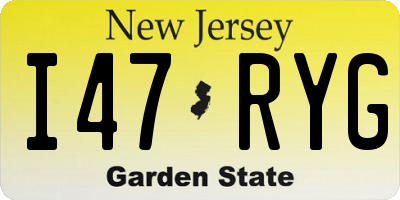 NJ license plate I47RYG