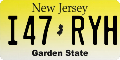 NJ license plate I47RYH