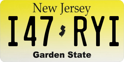 NJ license plate I47RYI