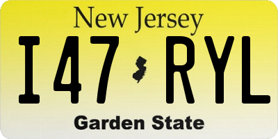 NJ license plate I47RYL