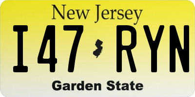 NJ license plate I47RYN