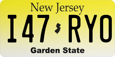 NJ license plate I47RYO