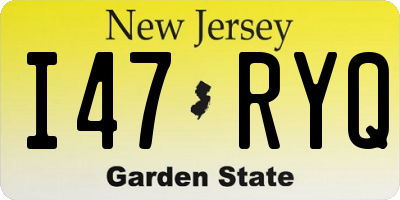 NJ license plate I47RYQ
