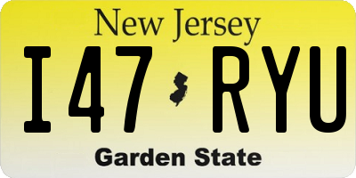 NJ license plate I47RYU