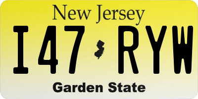 NJ license plate I47RYW