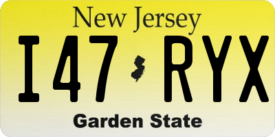 NJ license plate I47RYX