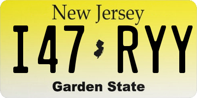 NJ license plate I47RYY