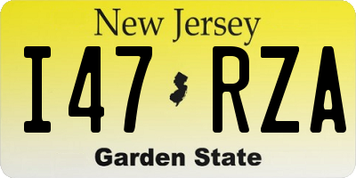 NJ license plate I47RZA