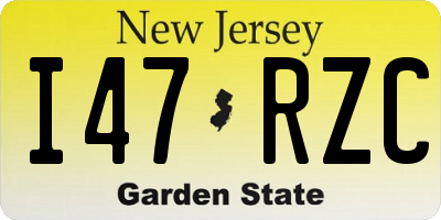 NJ license plate I47RZC