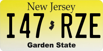 NJ license plate I47RZE